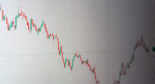 screen with stock performance graph