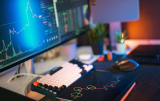 desktop of stock trader