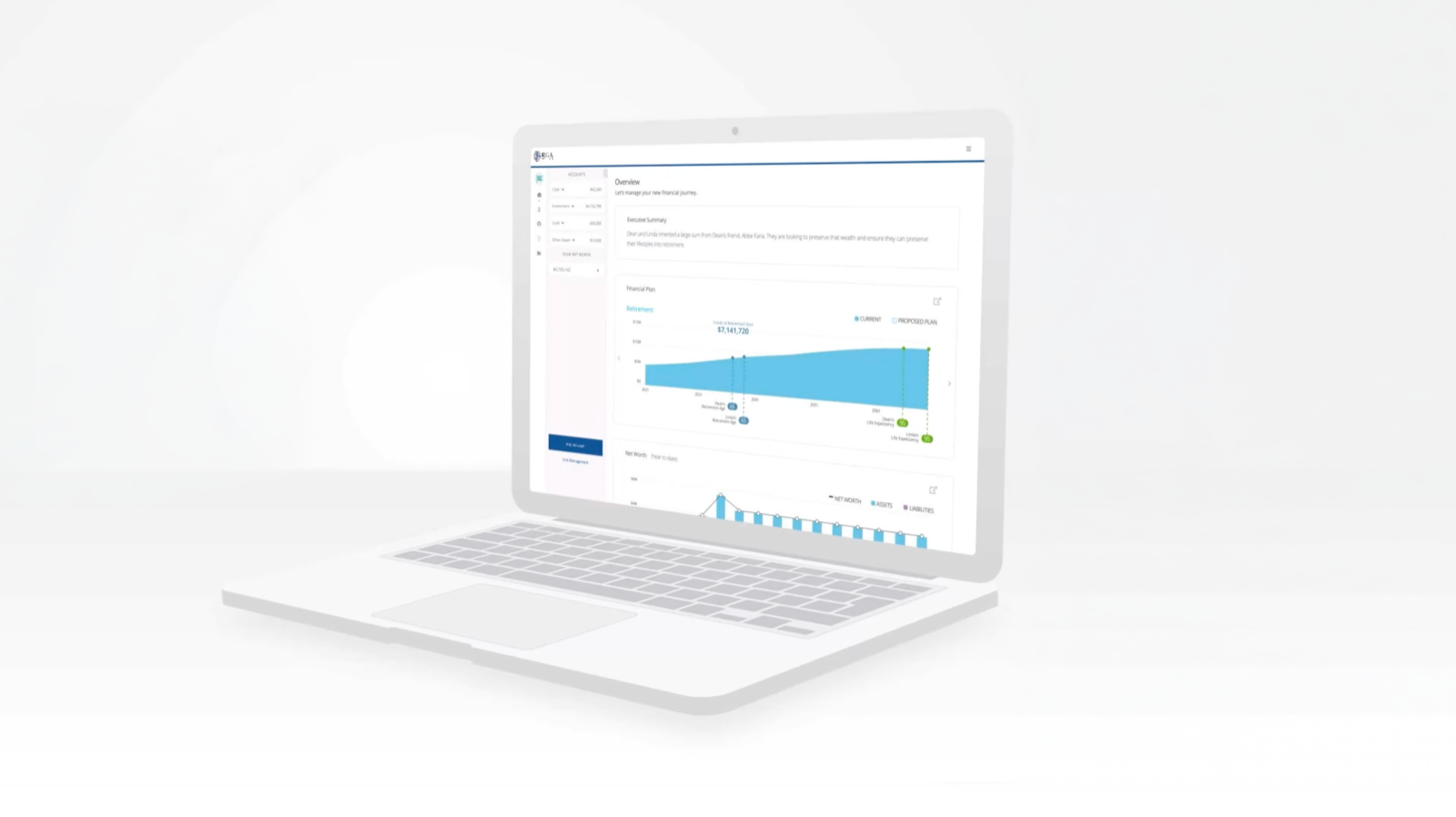 RGA client portal shown on a laptop